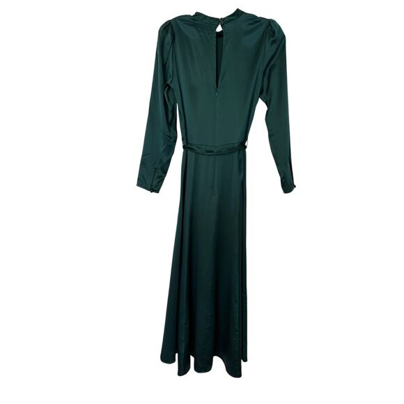 Reformation Julius Dress Silk Emerald Green Midi 4 Forest - Picture 6 of 7